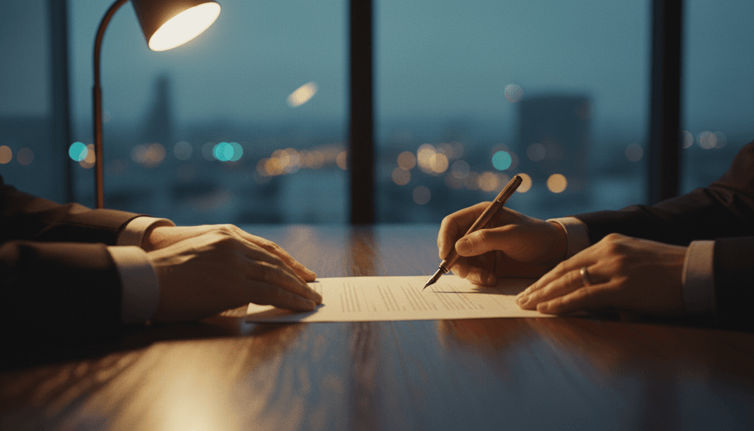 Close-up of a pen signing a document, symbolizing an angel round announcement published on a financial outlet like StreetInsider.