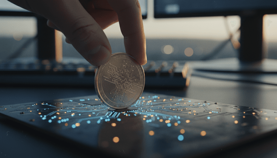 A cinematic photo representing a crypto ecosystem expansion announcement on StreetInsider, showing a hand placing a symbolic coin onto a glowing network.