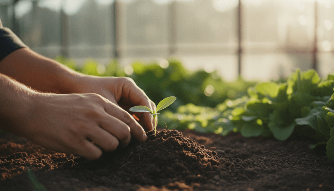 A close-up image of hands planting a seedling, representing an environmental commitment announcement featured on financial news outlet StreetInsider.