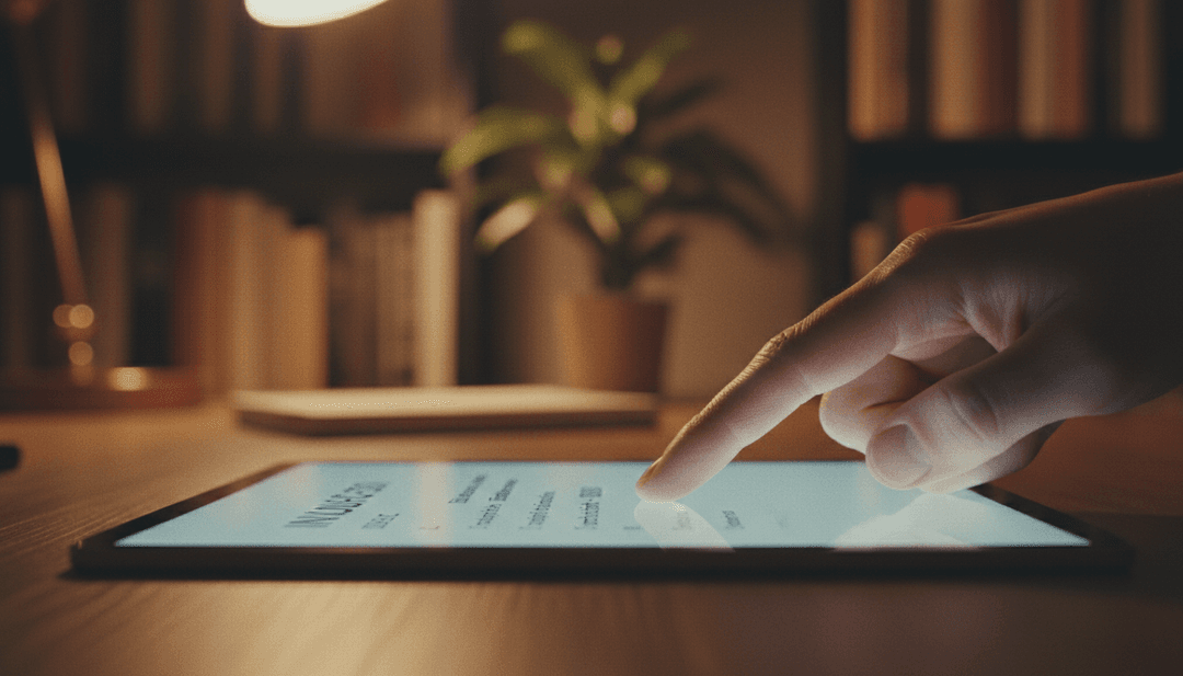 A close-up image of a hand pointing to a digital invoice, symbolizing a first paying customer milestone announcement on StreetInsider.