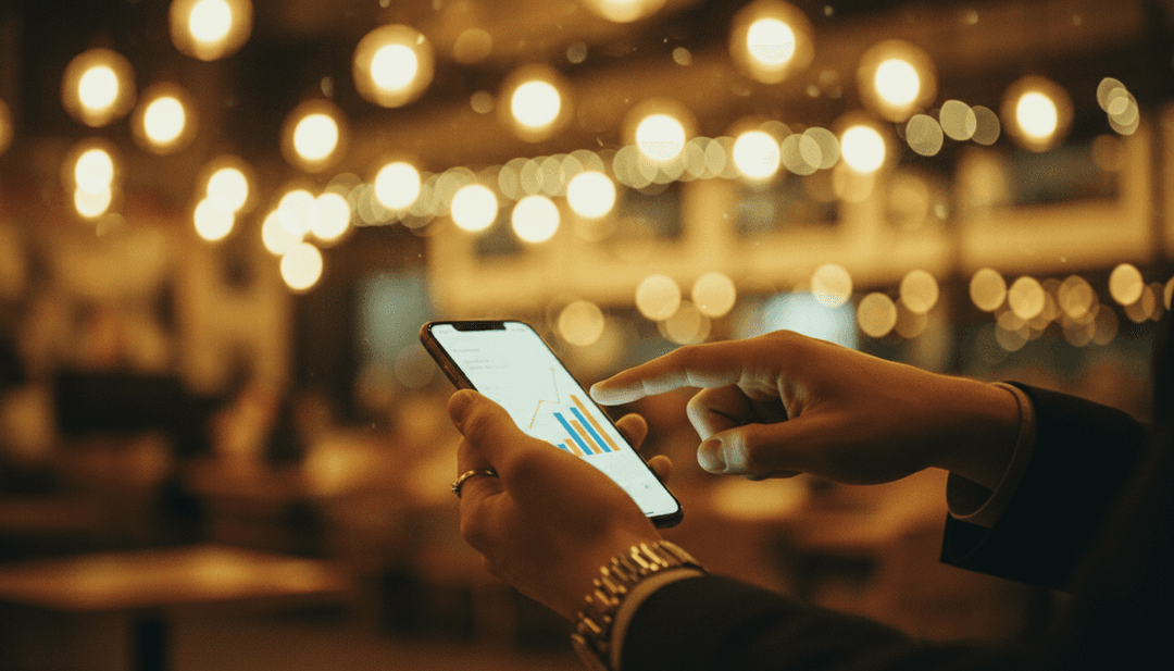 A close-up image representing an influencer collaboration announcement on StreetInsider, showing two people reviewing campaign results on a smartphone.