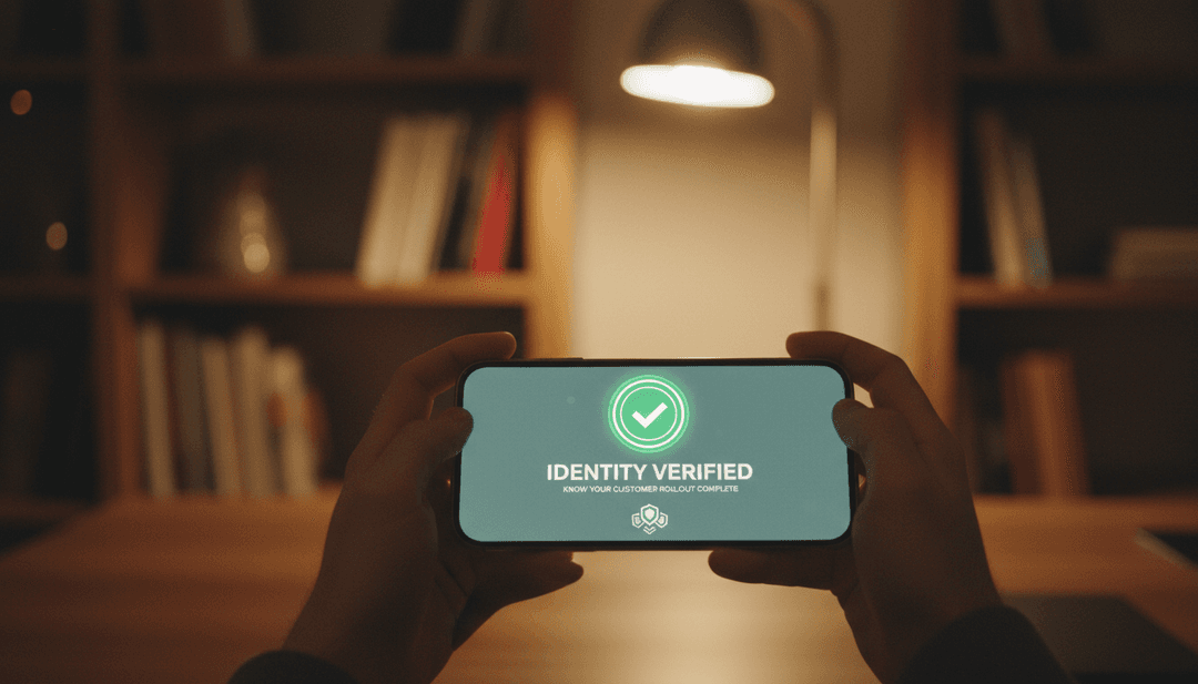 A smartphone screen showing a successful identity verification, representing a KYC rollout announcement featured on a financial news outlet like StreetInsider.