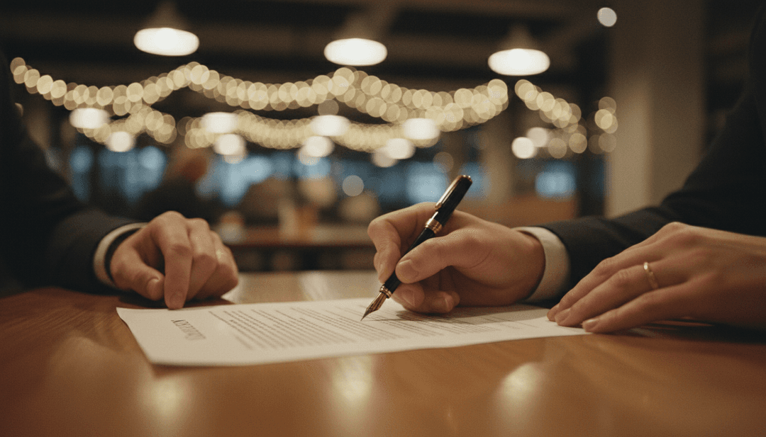 A close-up photo of a founder signing a term sheet, representing a pre-seed funding announcement being featured on the financial news outlet StreetInsider.