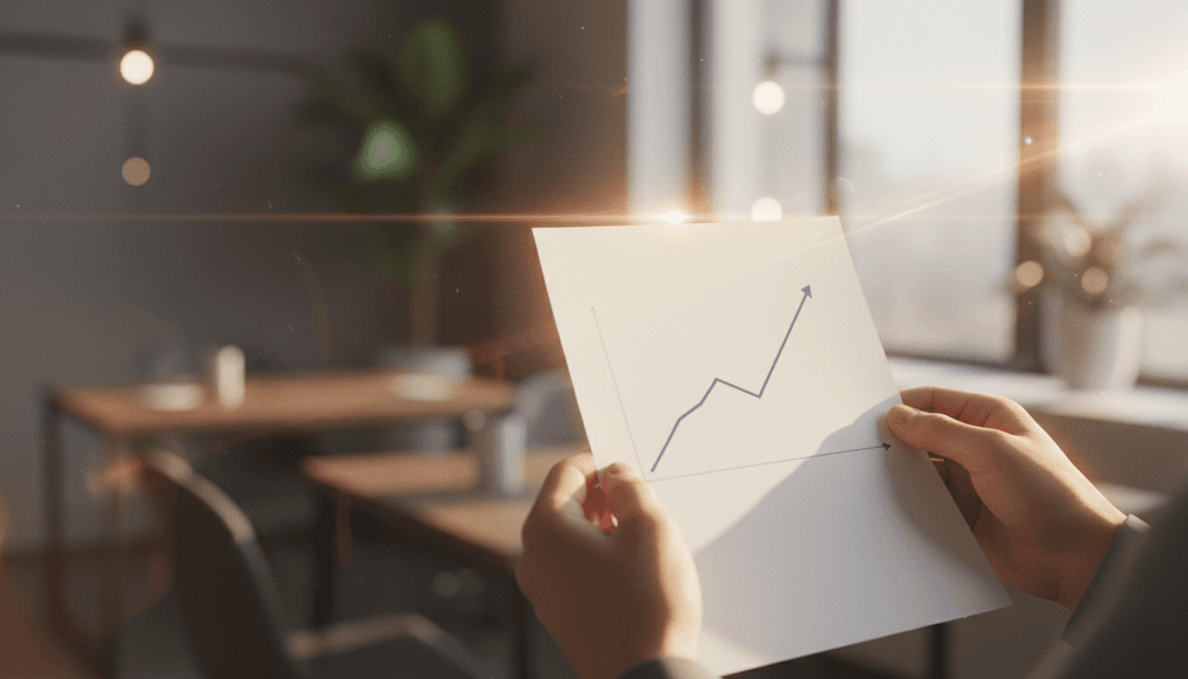 A person reviews a financial growth chart, symbolizing a quarterly performance milestone announcement on a financial news site like StreetInsider.