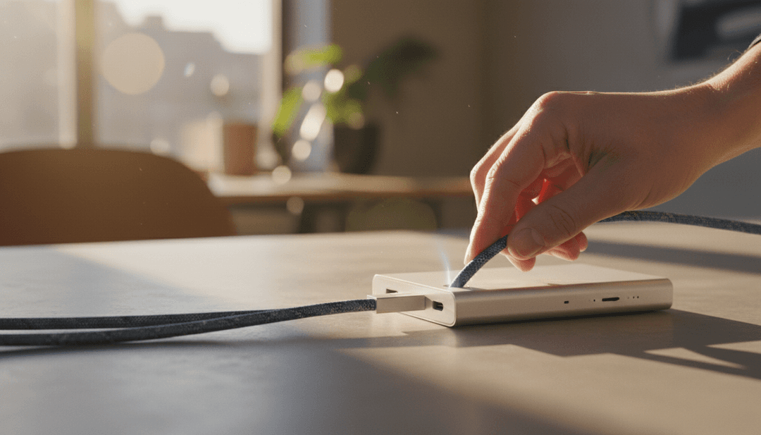 A symbolic image of an API partnership announcement, showing a hand plugging in a cable to represent connection, relevant for a Yahoo Finance feature.