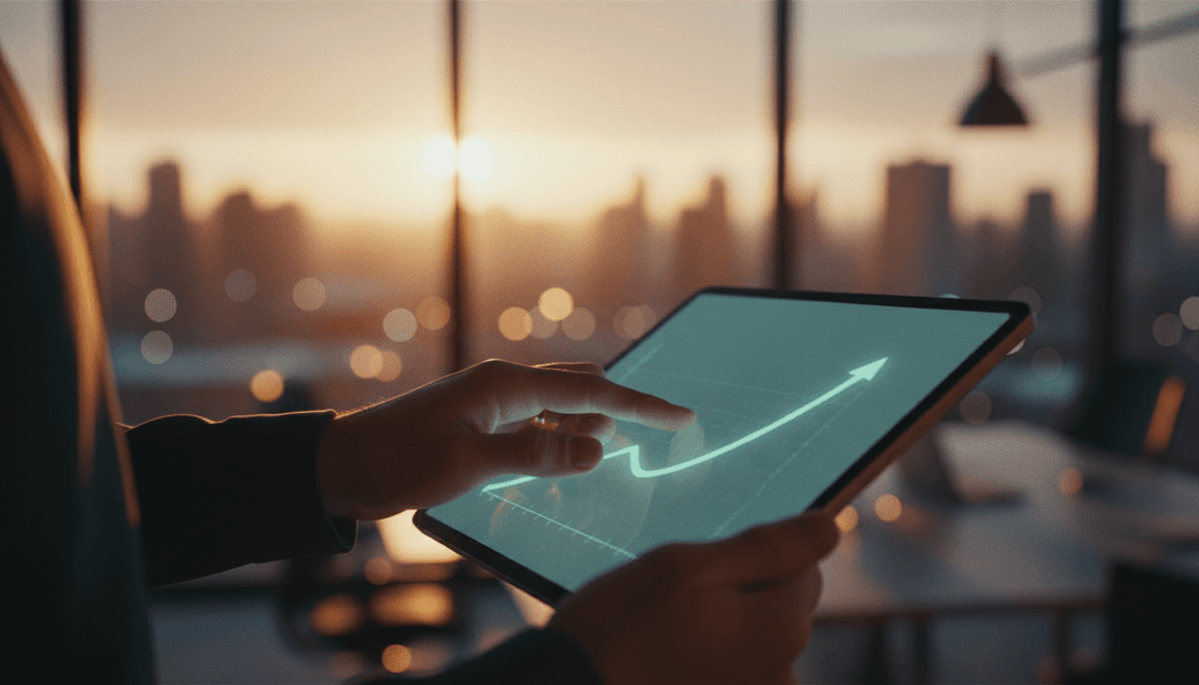 A person tracking a community growth milestone on a tablet, symbolizing a successful announcement on a financial outlet like Yahoo Finance.