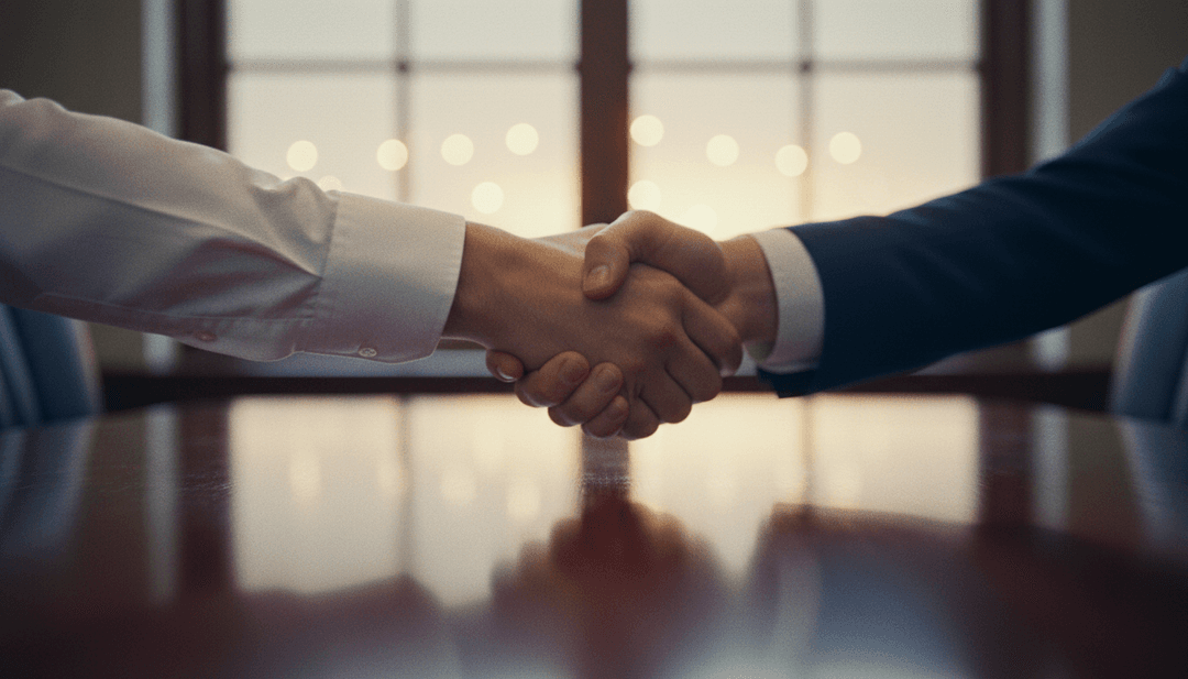 A firm handshake symbolizing a consolidation announcement, representing the credibility gained from a feature on Yahoo Finance.