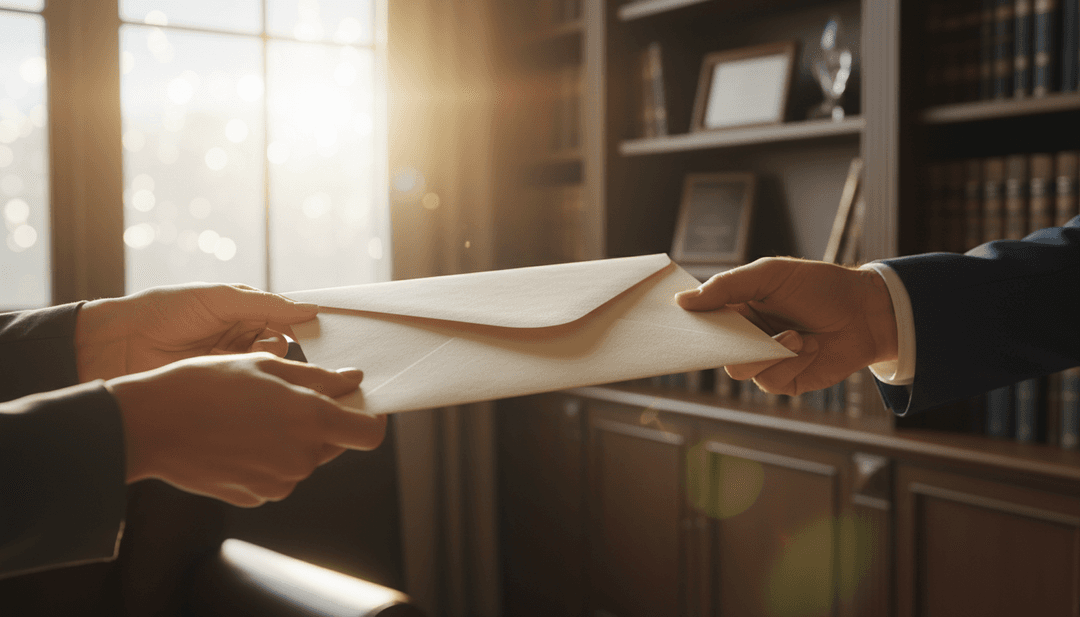 A person's hands formally presenting an envelope, symbolizing a Grant Program Launch announcement featured on Yahoo Finance.