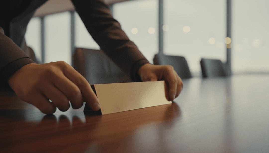 A close-up of a new executive nameplate being placed on a desk, symbolizing a leadership appointment announcement on Yahoo Finance.
