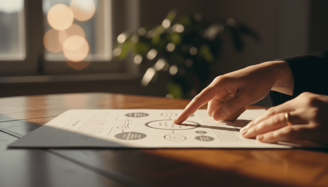 A close-up of hands pointing to a strategic plan, symbolizing a mission and vision update announced on Yahoo Finance.