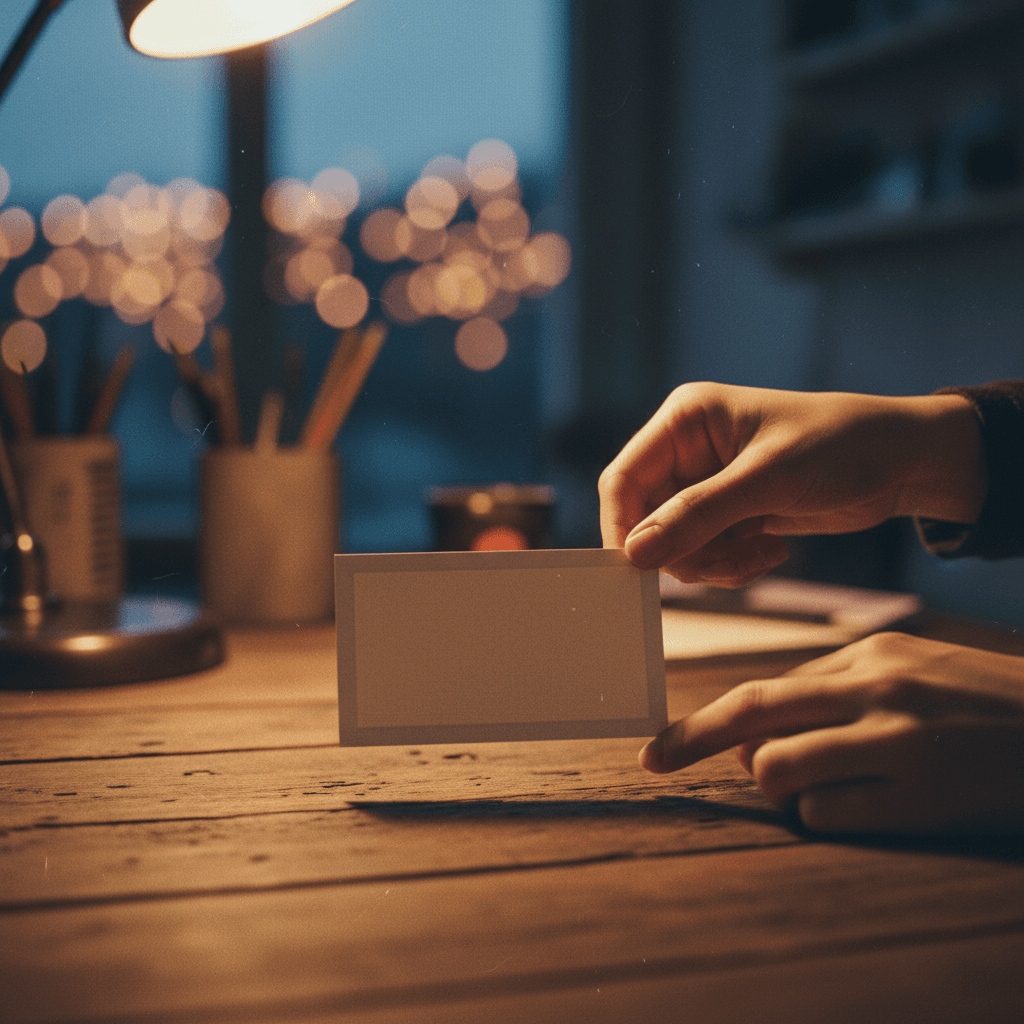A person places a new card on a table, symbolizing a new tagline announcement featured on media like Yahoo Finance.