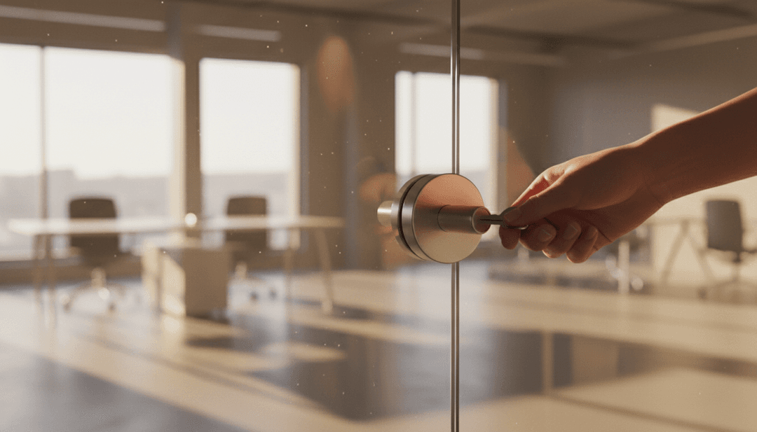A person unlocking the door to a new office, symbolizing a company expansion announcement featured on Yahoo Finance.