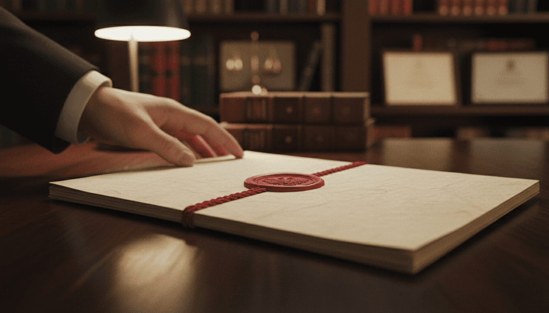 A formally sealed document representing a regulatory compliance update being prepared for an announcement on outlets like Yahoo Finance.