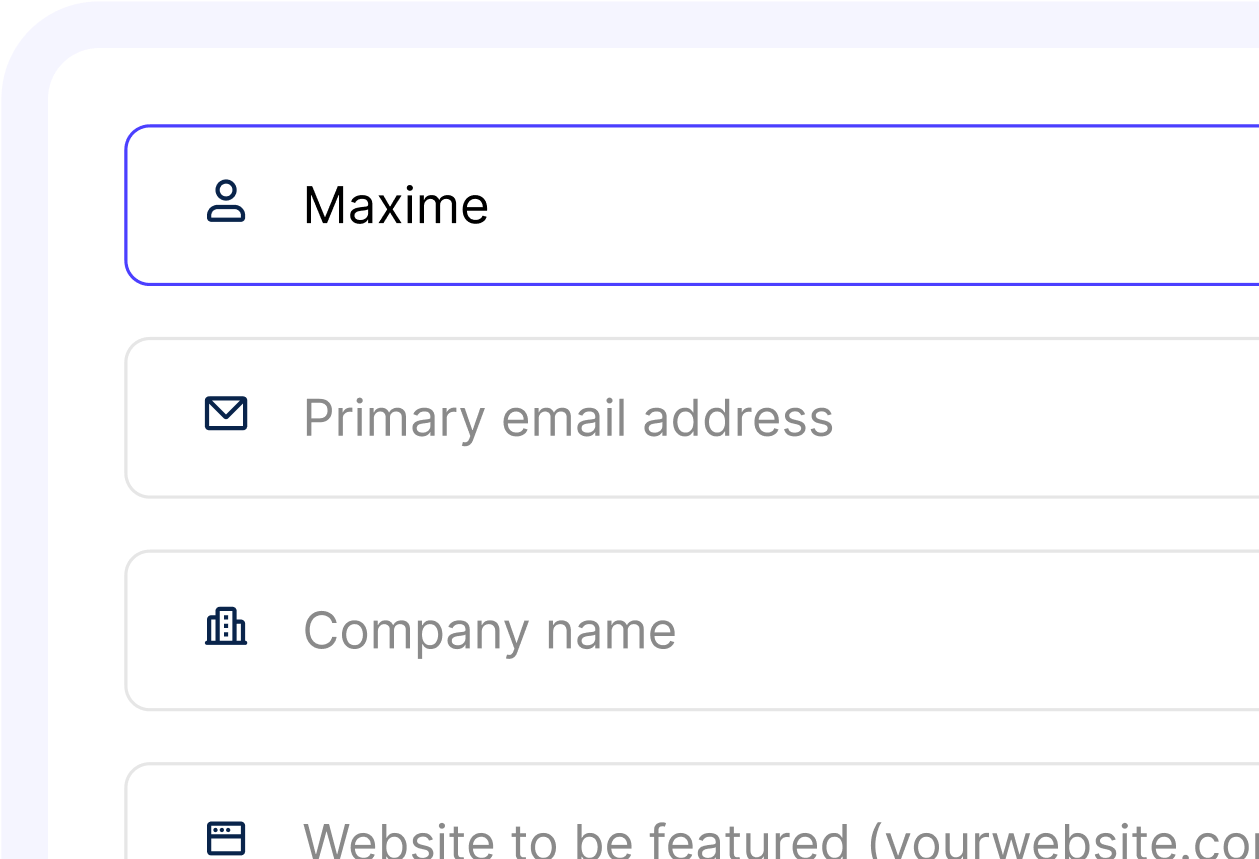 Brand details form mobile view
